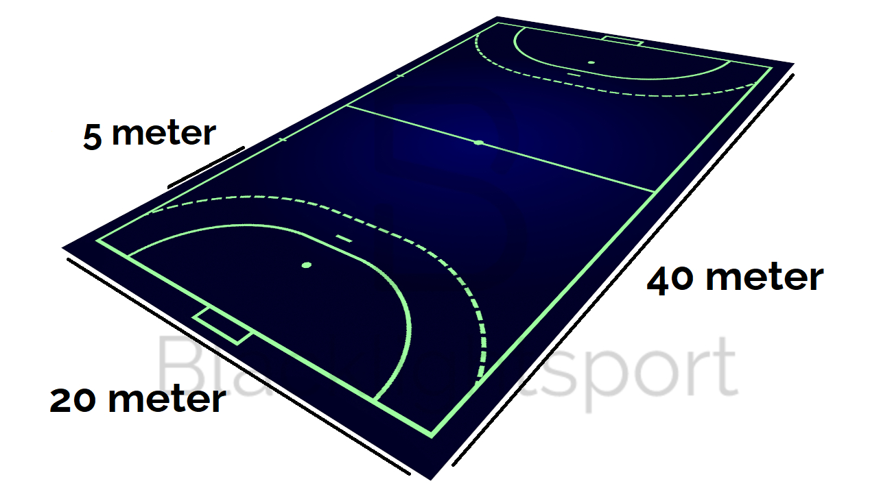 Glow in the dark blacklight handbal veld lijnen