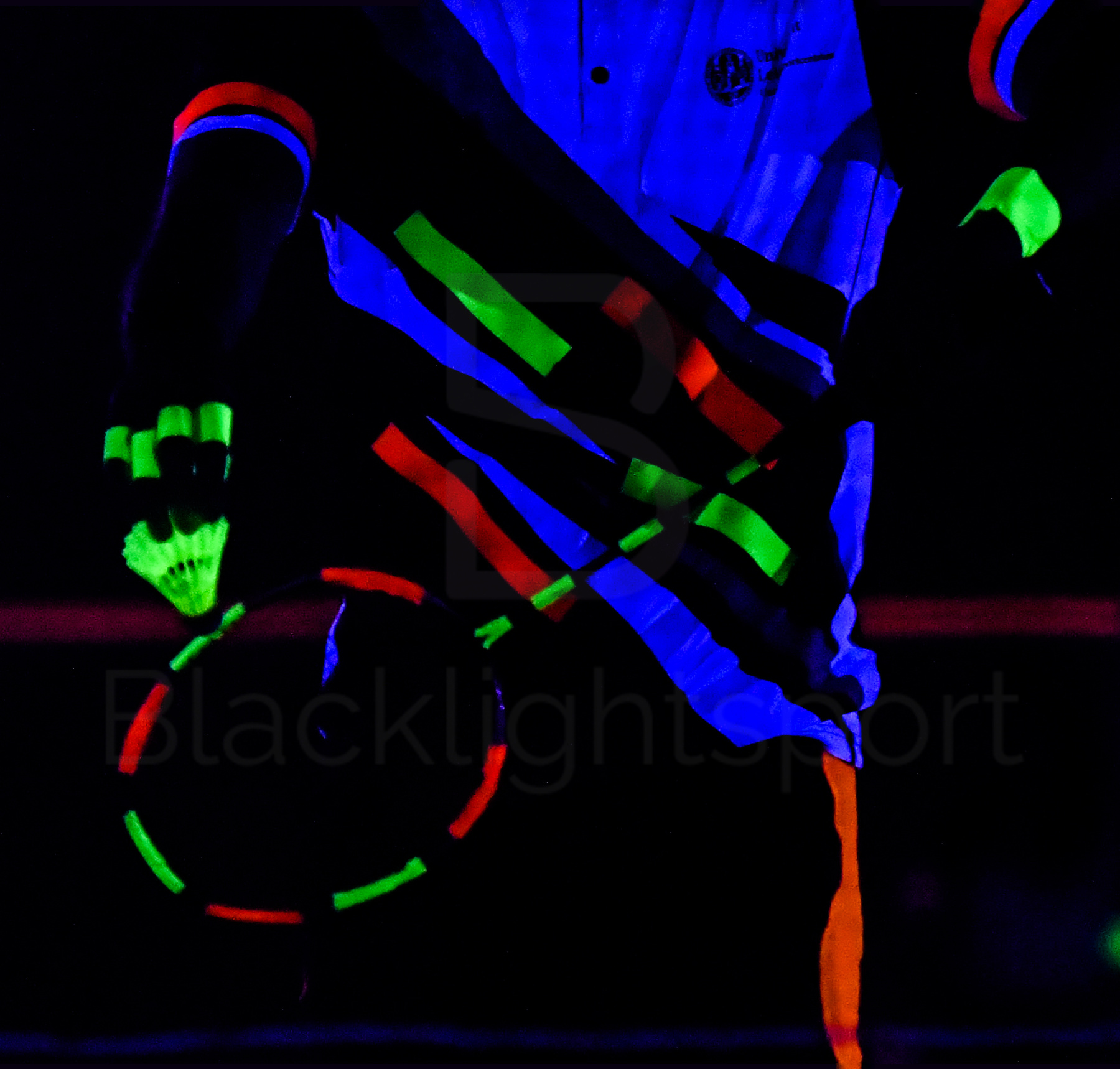 Blacklightsport badminton glow in the dark neon